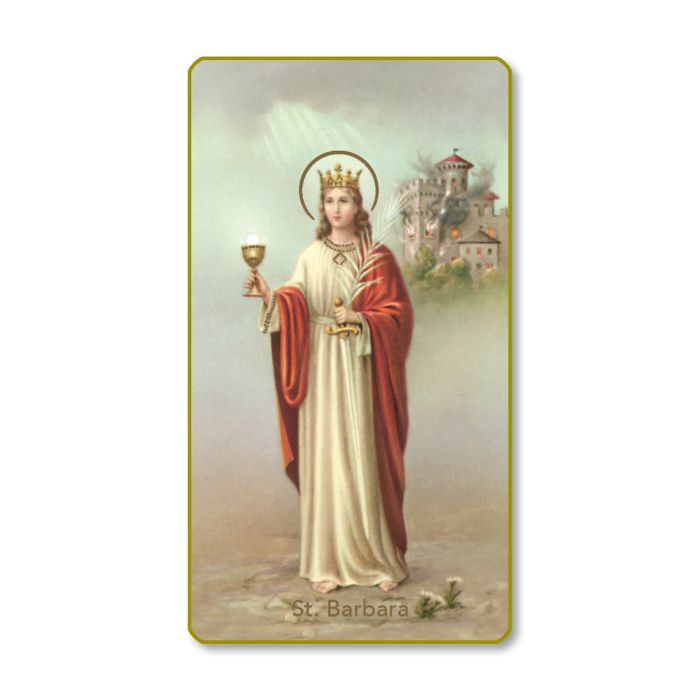 St. Barbara - Virgin and Martyr - Holy Card