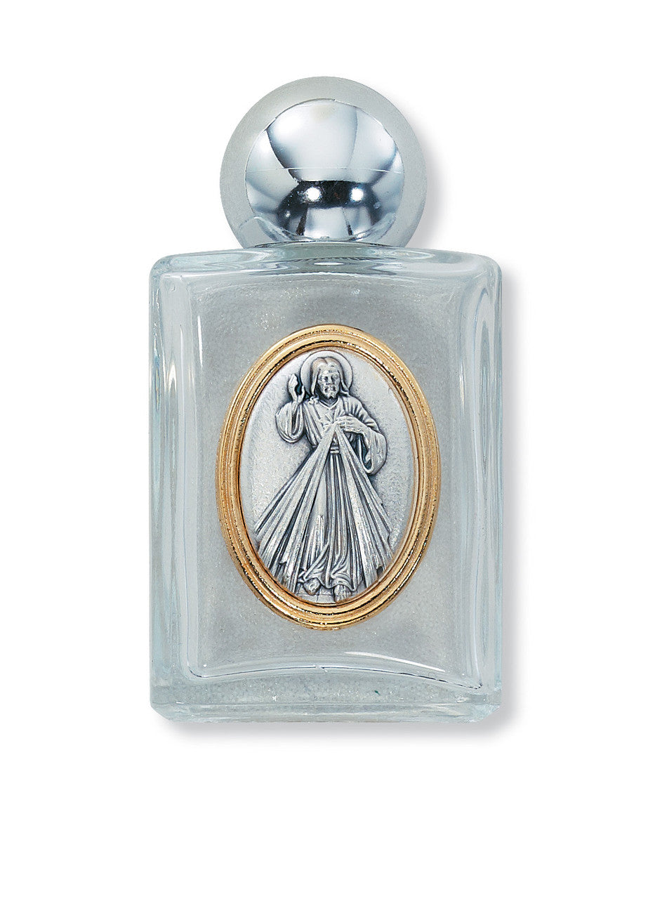 Divine Mercy Holy Water Glass Bottle