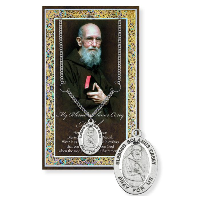 Blessed Solanus Casey Pewter Medal Necklace with Pamphlet - 24" Chain