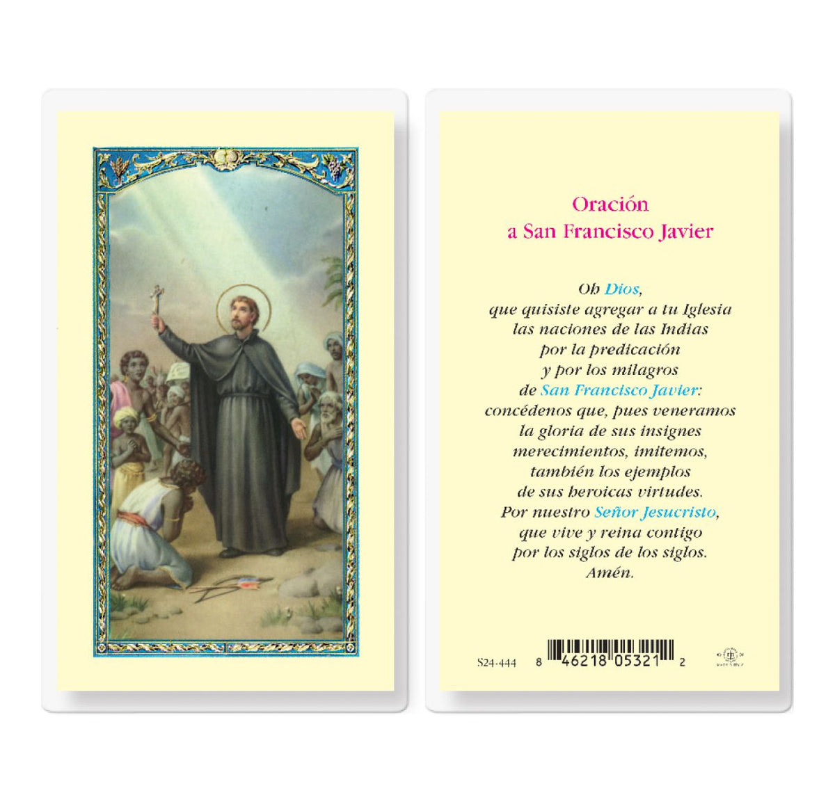 San Francisco Javier Holy Card