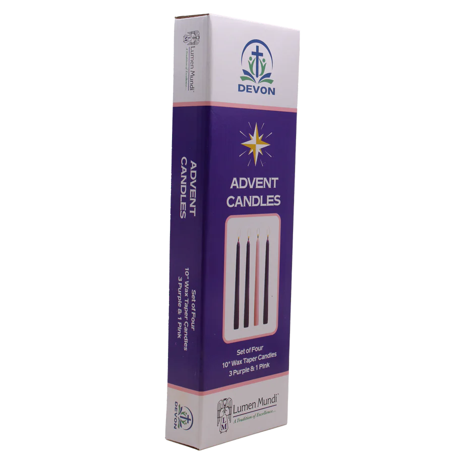 10" Wax Taper Advent Candles