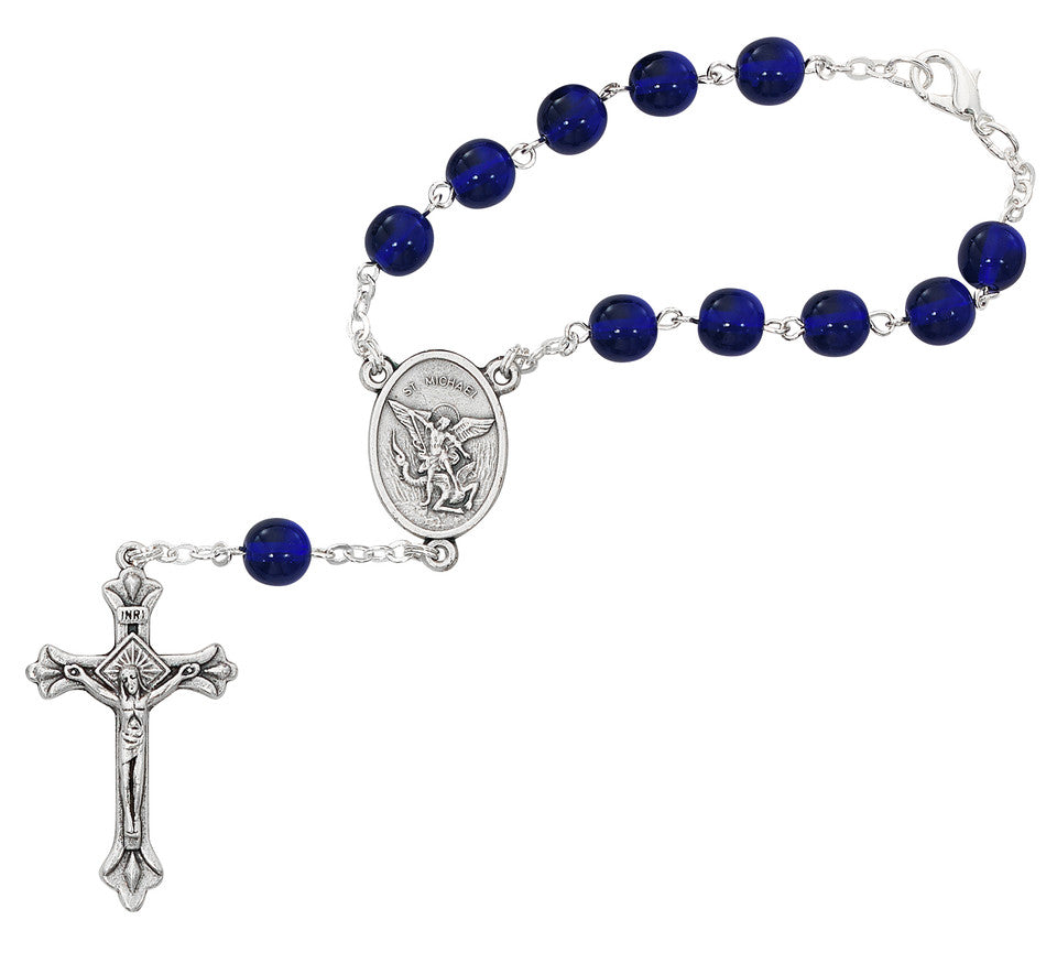 St. Michael Blue Auto Rosary