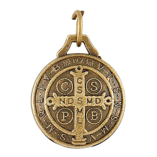 Rounded St. Benedict Medal In Bronze Tone - Limited