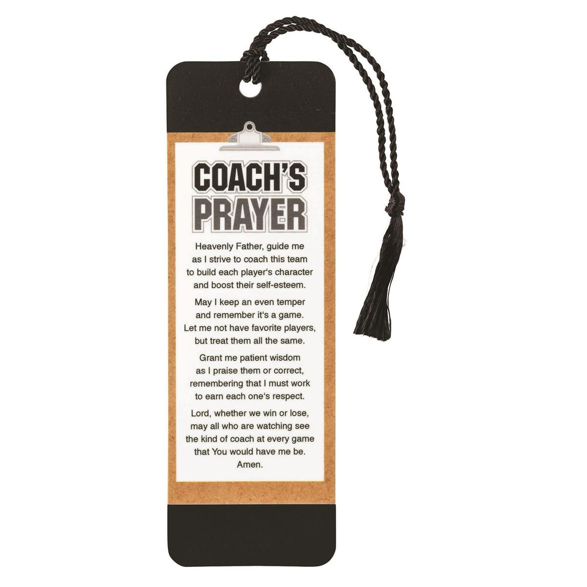" Coach's Prayer " Bookmark with Tassel