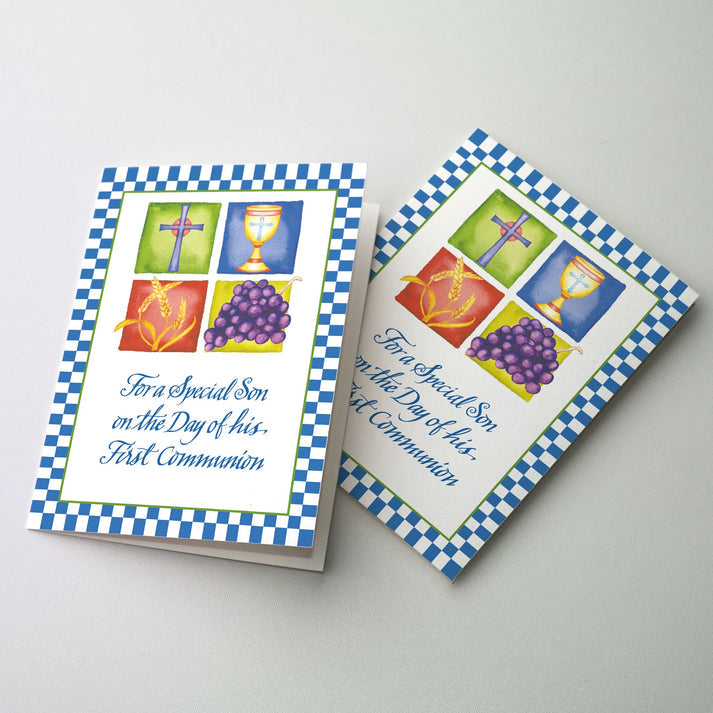 For a Special Son on the Day of his First Communion Greeting Card
