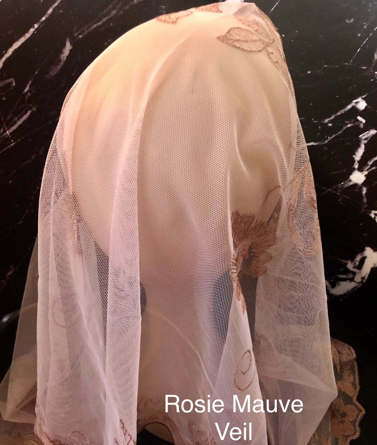 Mauve, "Rosie" Chapel Veil