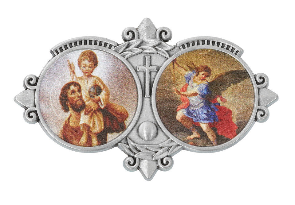 St. Christopher & St. Michael Photo Visor Clip