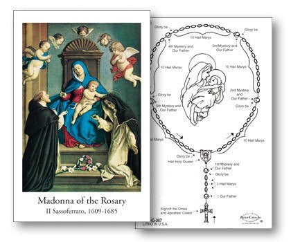 Madonna of the Rosary Holy Card
