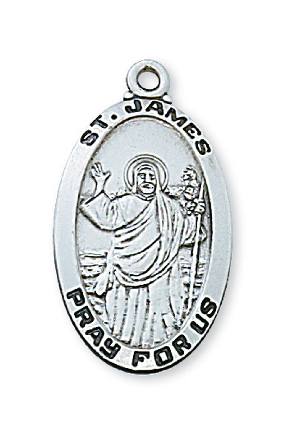 St. James Sterling Silver Medal with 24" Stainless Chain