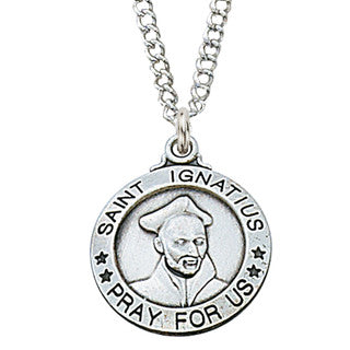 St. Ignatius Sterling Silver Medal with 20" Stainless Chain