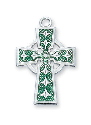 Irish Celtic Sterling Silver Cross Necklace