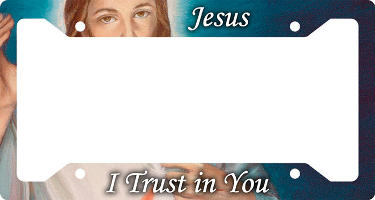 Divine Mercy: "Jesus I Trust in You," License Plate Frame