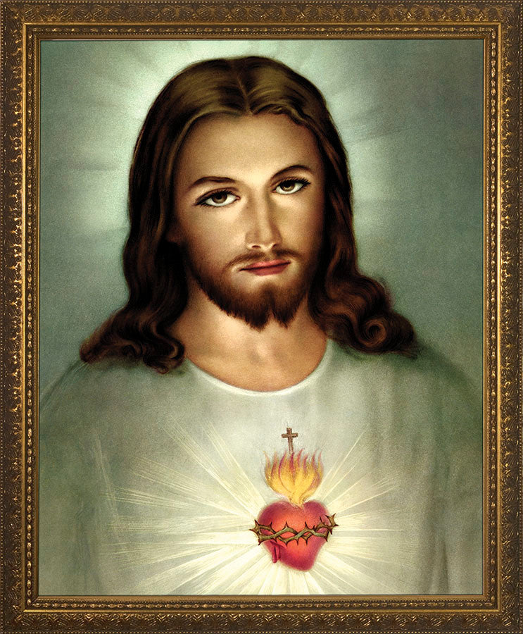 Traditional Sacred Heart of Jesus Framed Art
