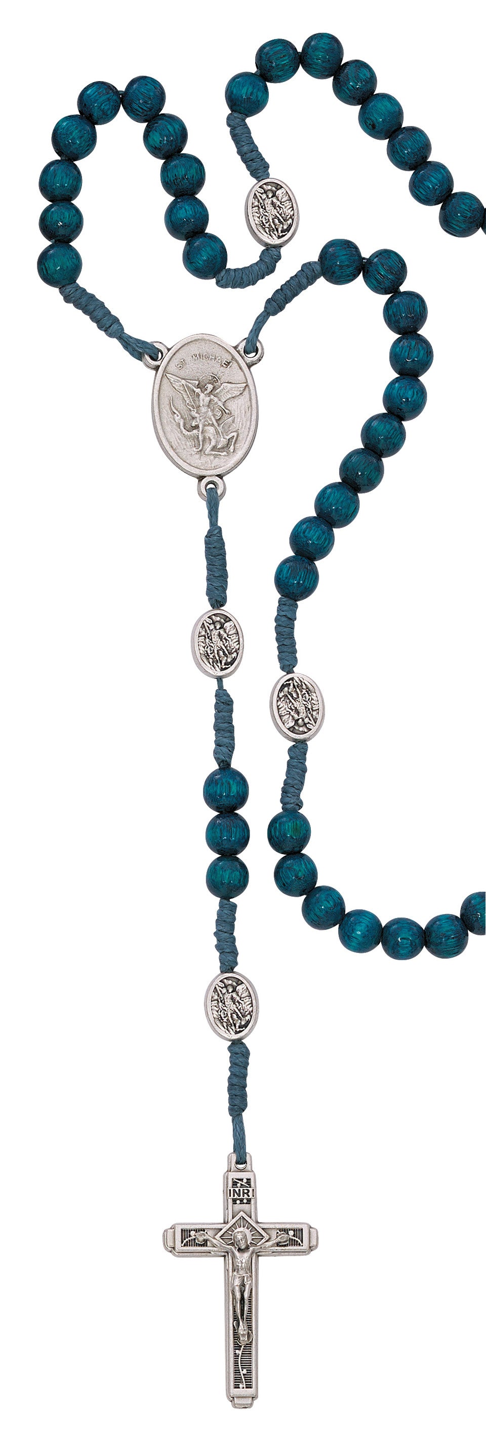 St. Michael Blue Corded Rosary