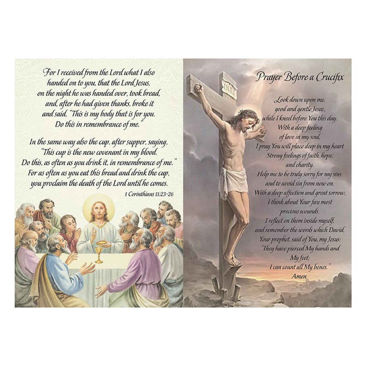 In Remembrance of My First Holy Communion Greeting Card with Prayers and Certificate.