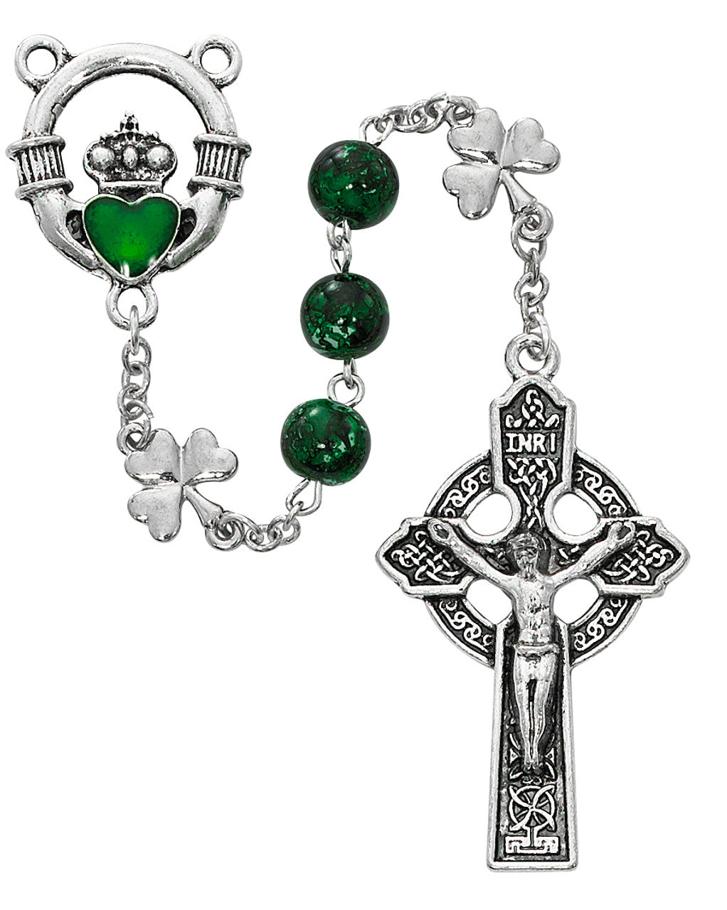 Irish Rosary with Claddagh Center and Celtic Crucifix