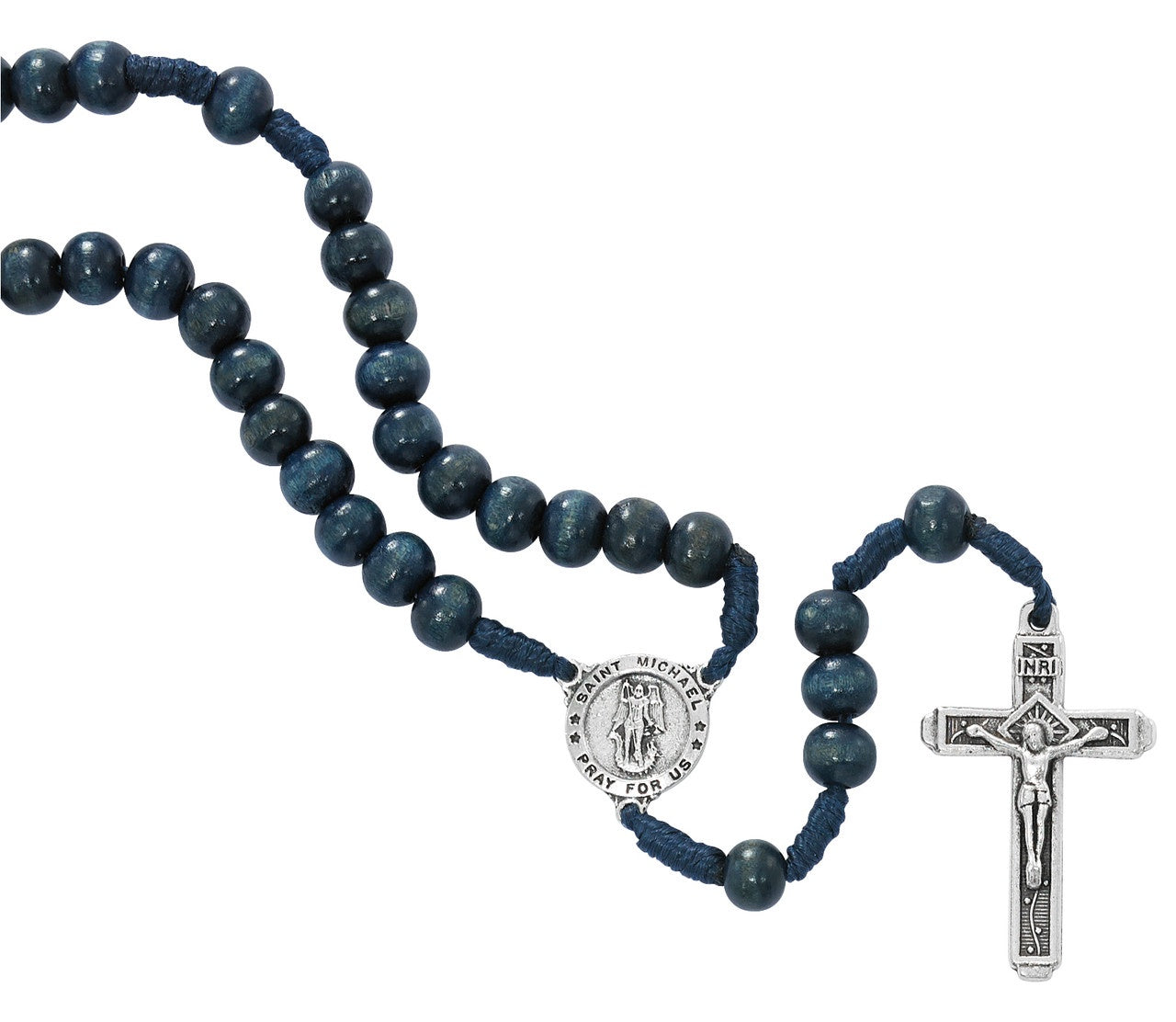 St. Michael Blue Corded Rosary