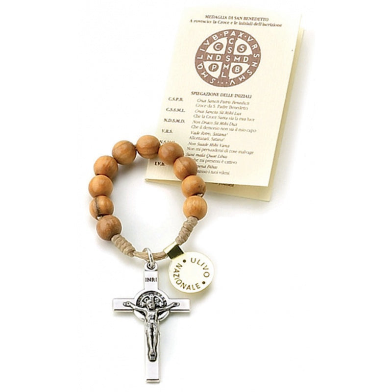 St. Benedict One Decade Wood Rosary