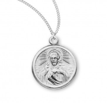 Scapular Medal, Sterling Silver Small Round Medal