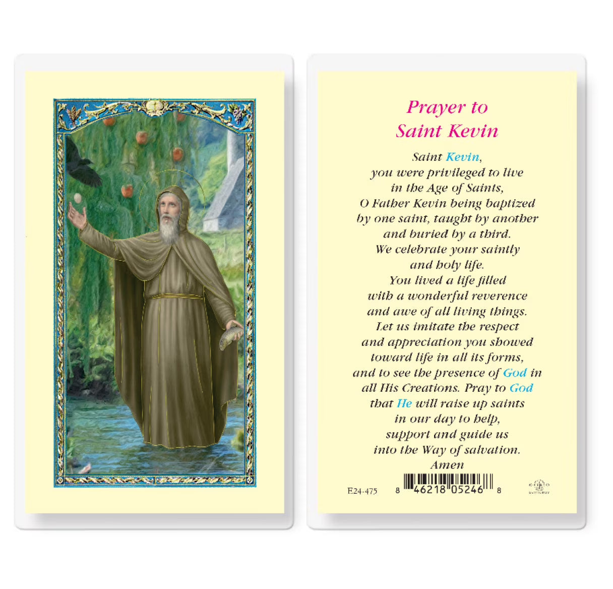 St. Kevin Prayer - Laminated Holy Card