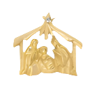 Nativity Lapel Pin with Austrian Crystal, Gold Plated - 1"
