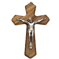 Olive Wood Crucifix Cord Necklace