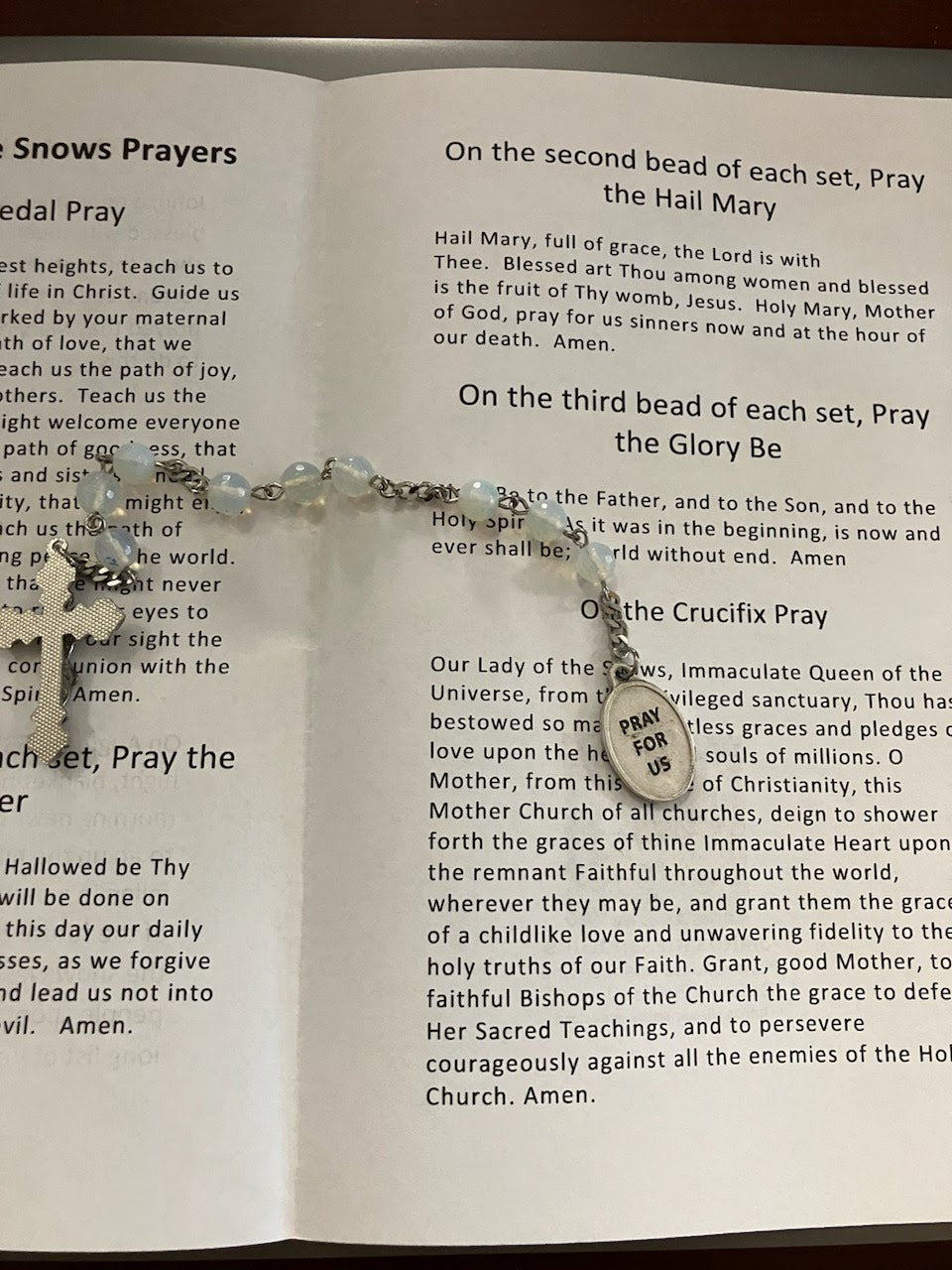Our Lady of Snows Chaplet