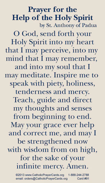 St. Anthony of Padua - Holy Card