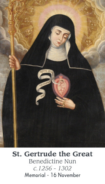 St. Gertrude the Great Holy Card