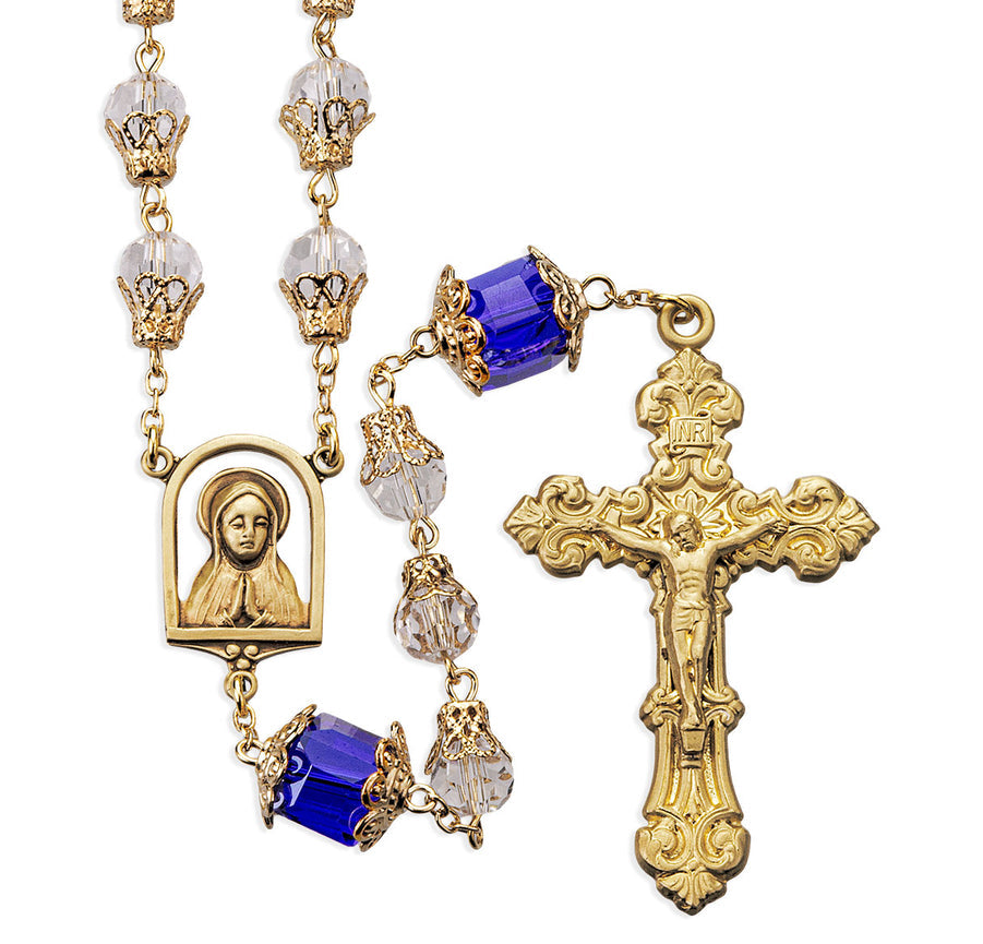 Glass Tulip Capped Rosary