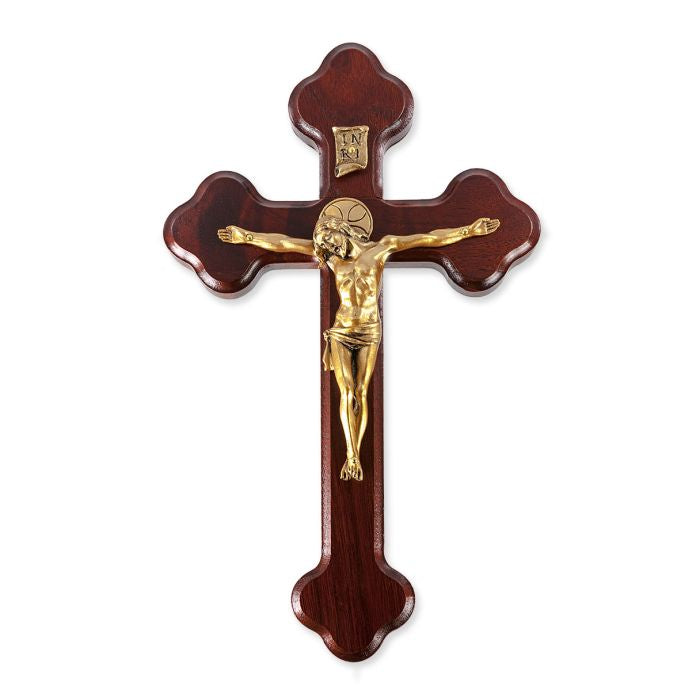 10" Latin Cherry Cross with Museum Gold Tone Corpus with Halo