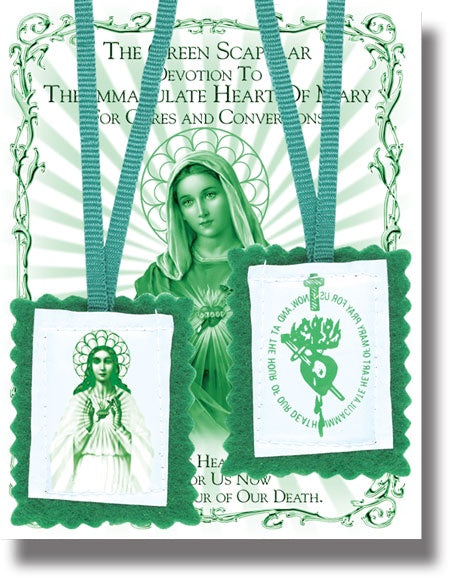 Green Scapular with Pamphlet
