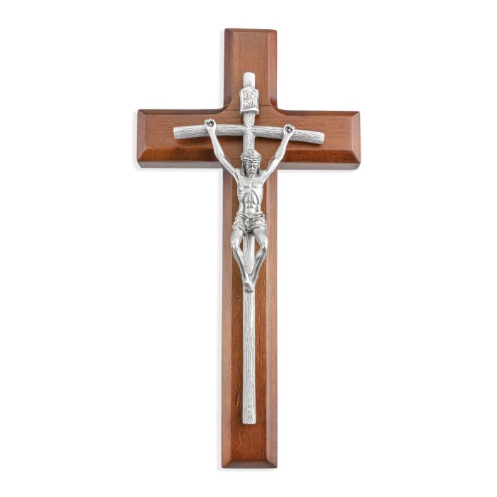 10" Wood Papal Crucifix