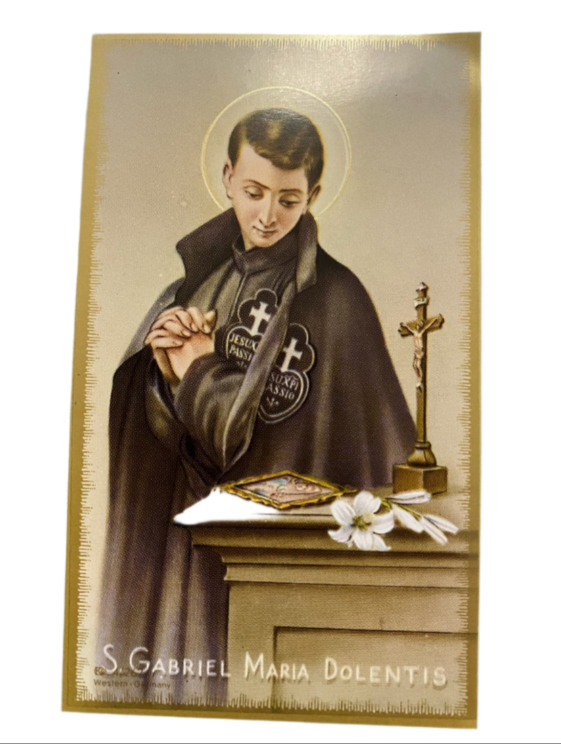 St. Gabriel of Our Lady of The Sorrows Holy Card - Limited Supply