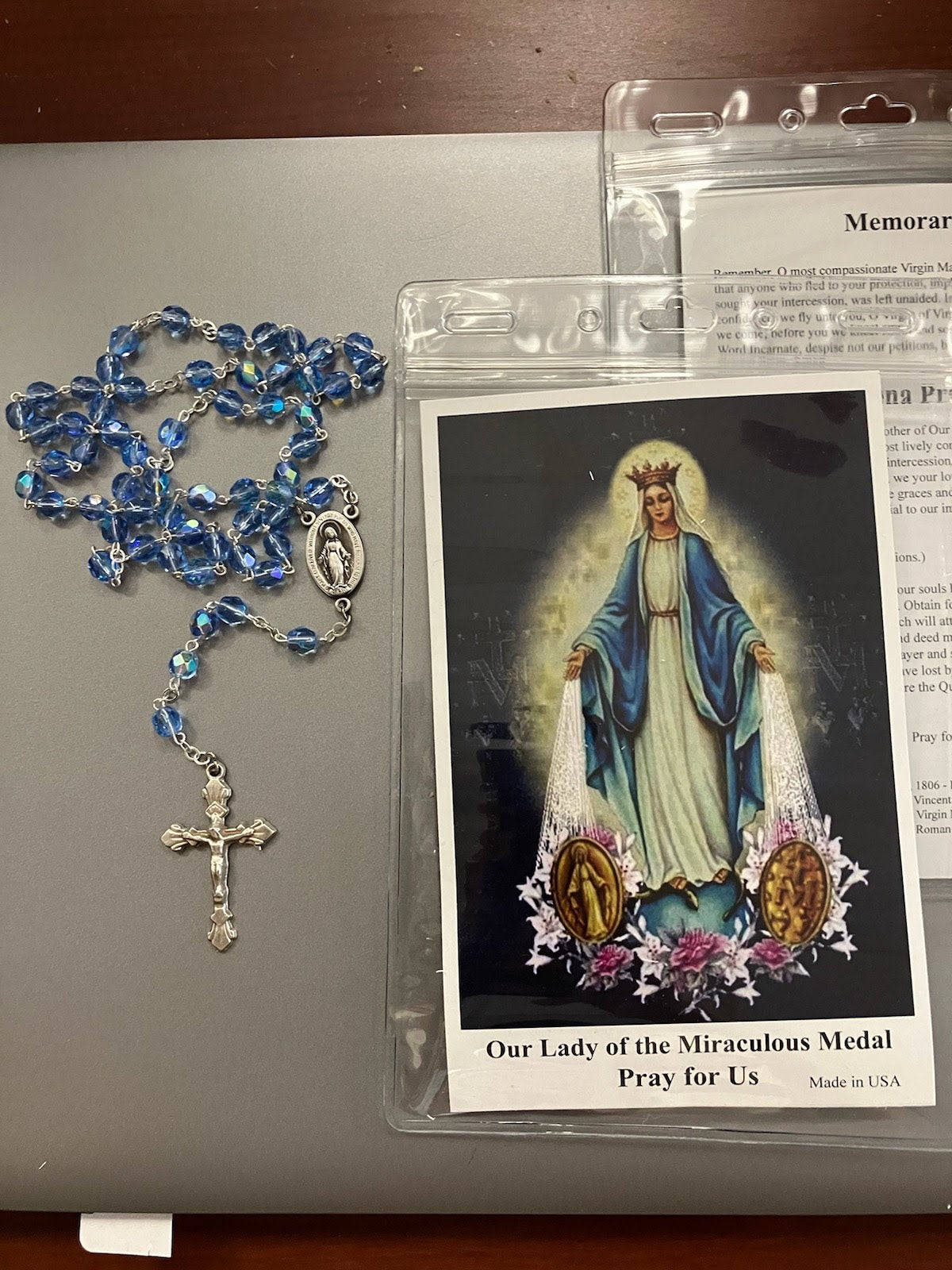 Our Lady of the Miraculous Medal Rosary with Prayer Card