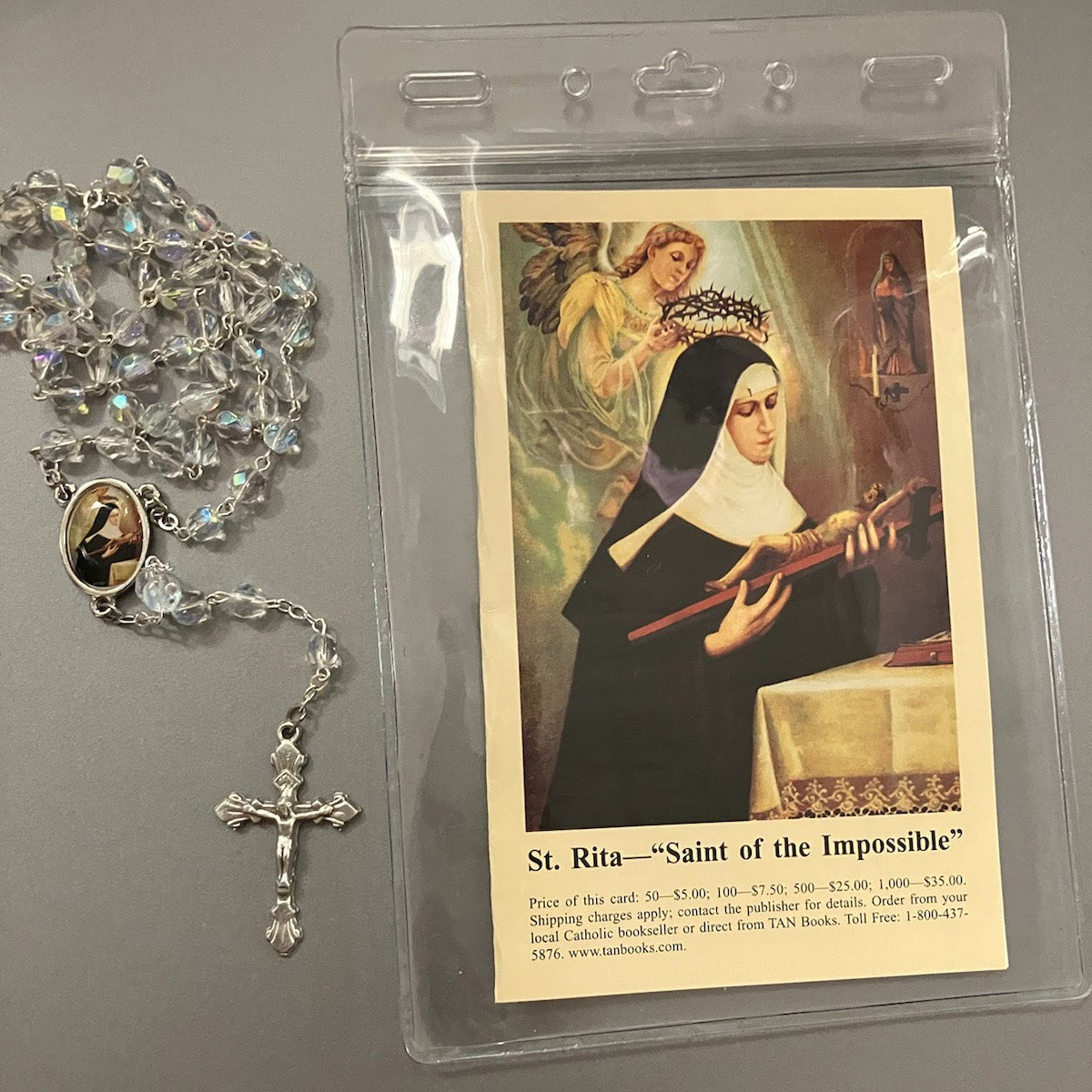 St. Rita of Cascia Rosary with Photo Center
