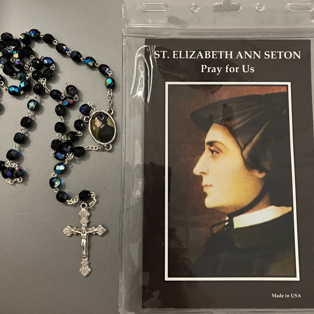 St. Elizabeth Ann Seton Rosary with Prayer Card