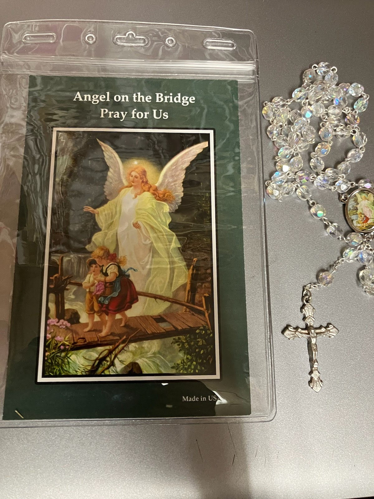 Guardian Angel Rosary with Photo Center