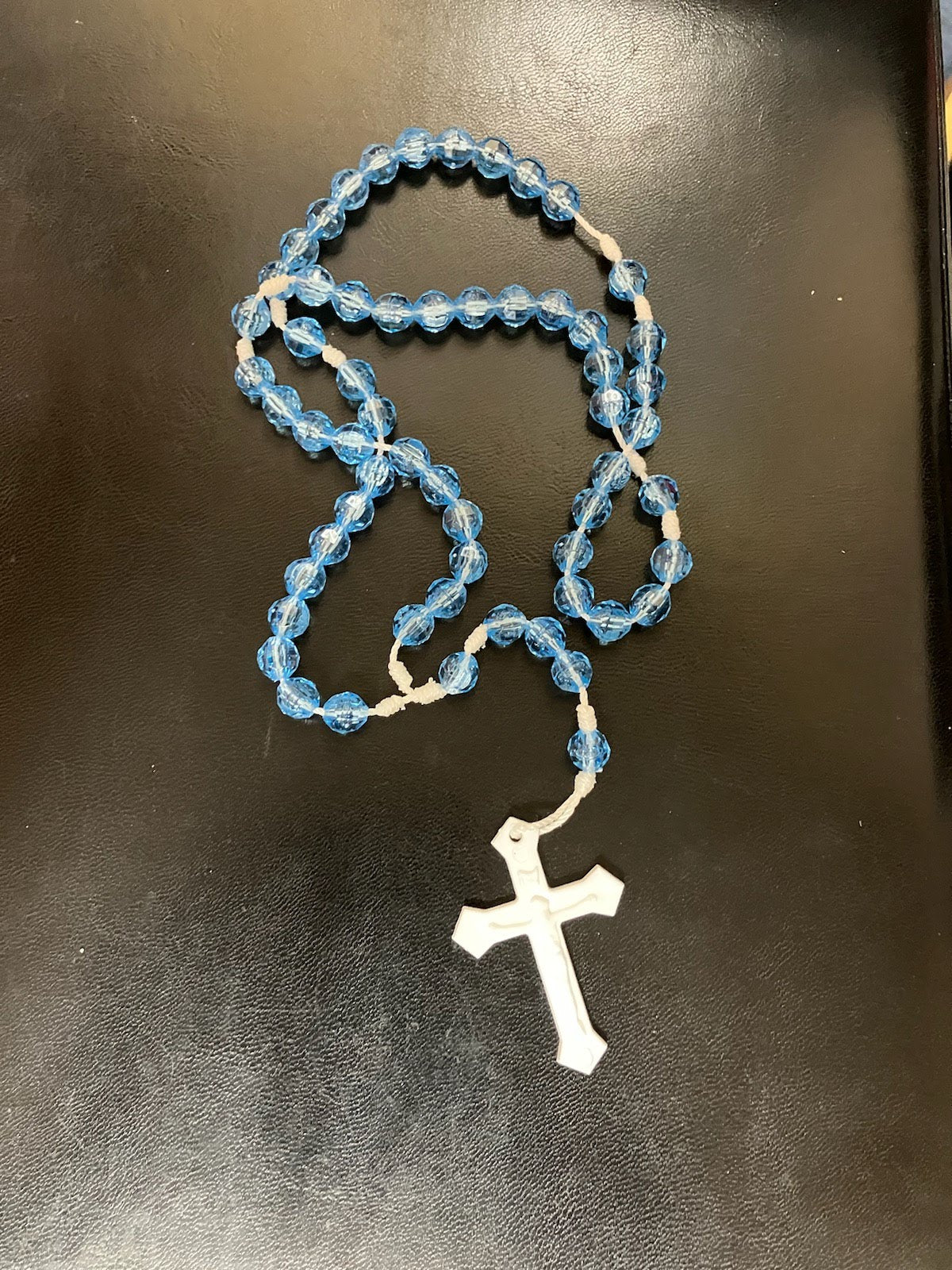 Plastic Blue Rosary Beads