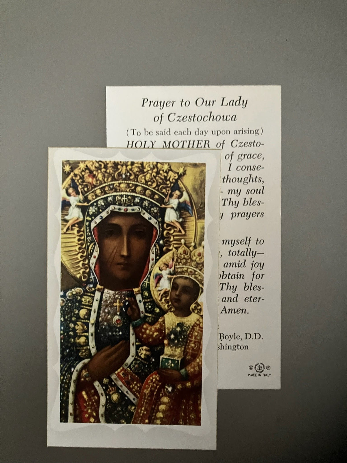 Prayer to Our Lady Of Czestochowa Holy Card