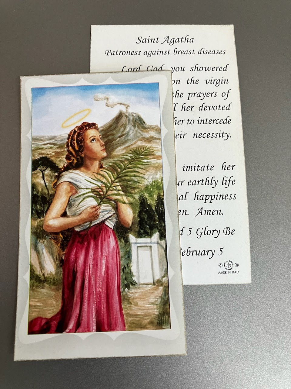 St. Agatha Holy Card