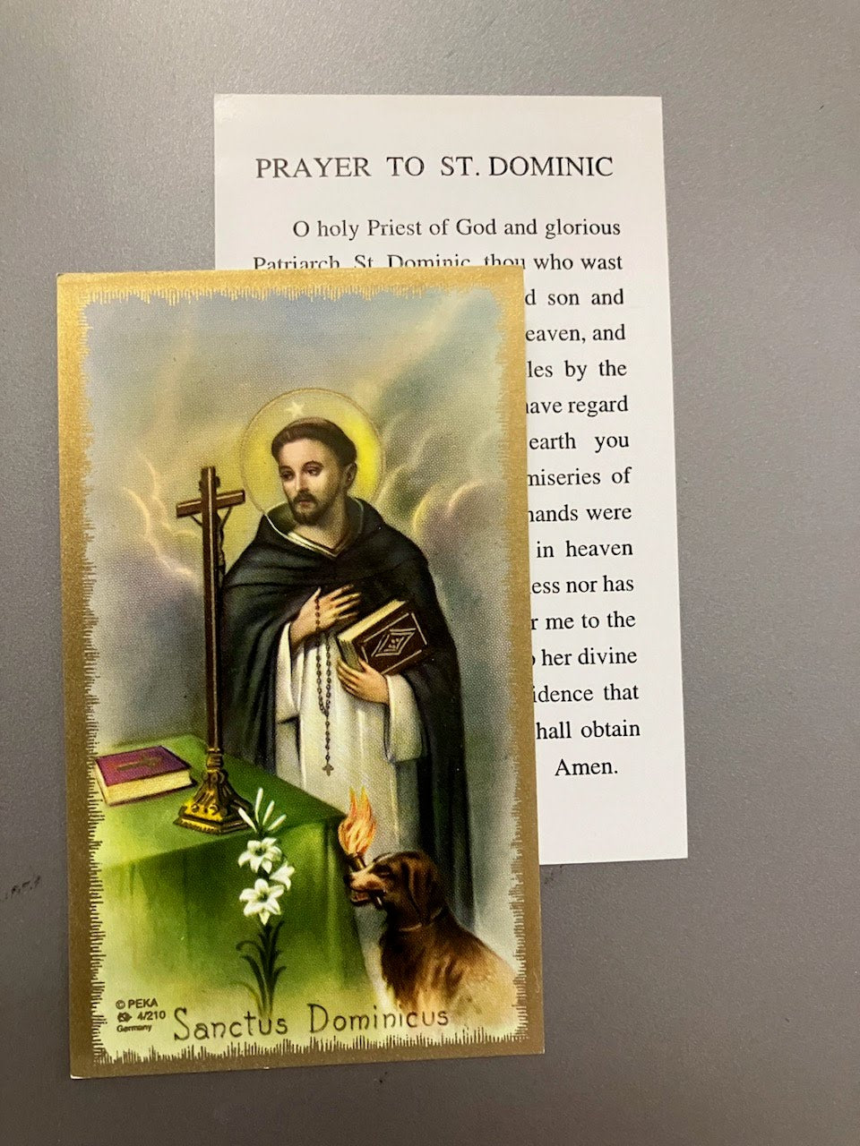 St. Dominic Holy Card