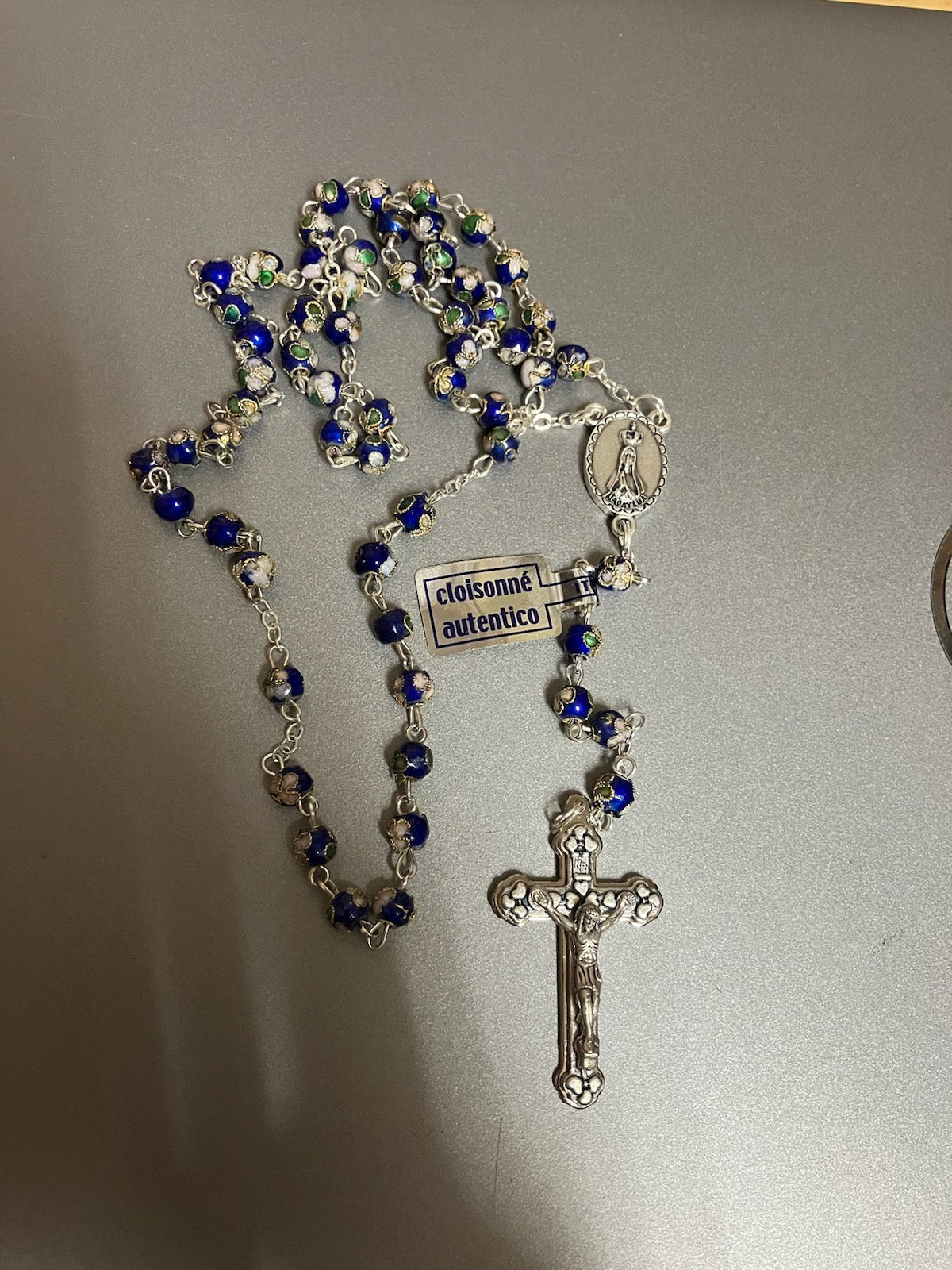 Rosary Blue Cloisonne bead