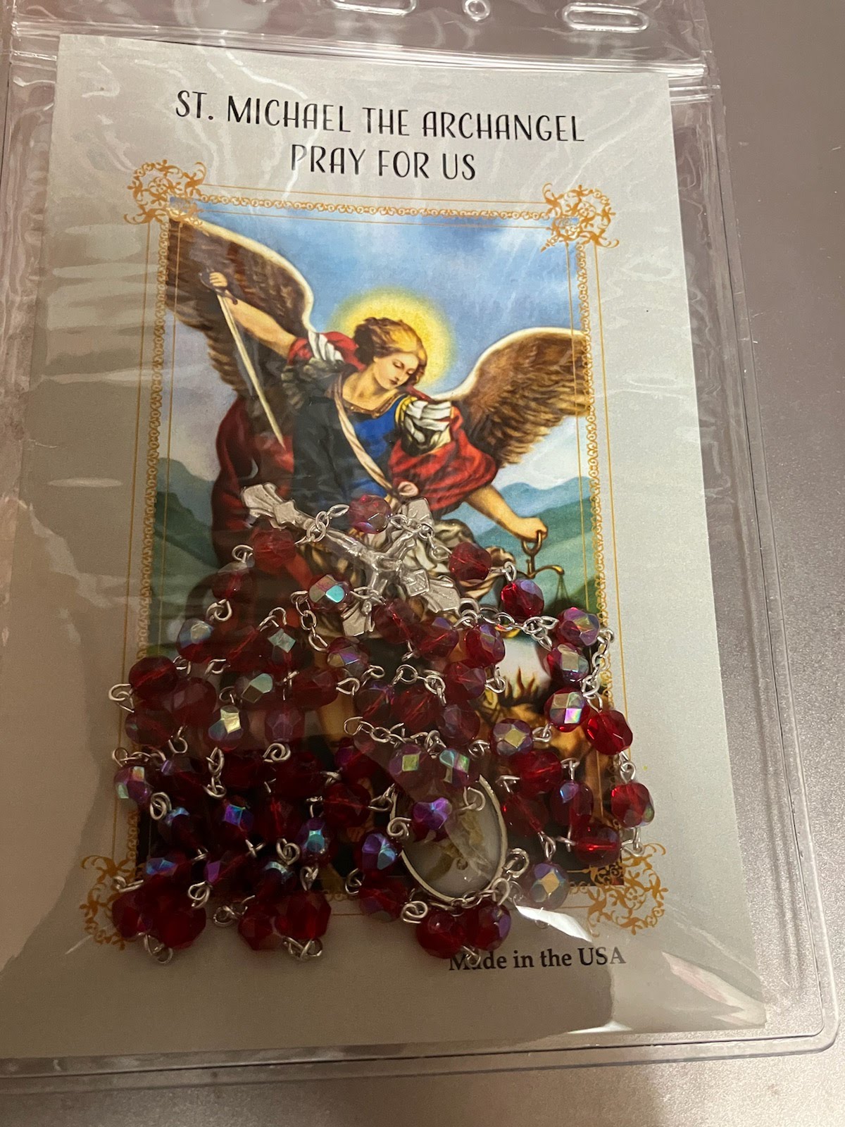 St. Michael Rosary with Photo Center