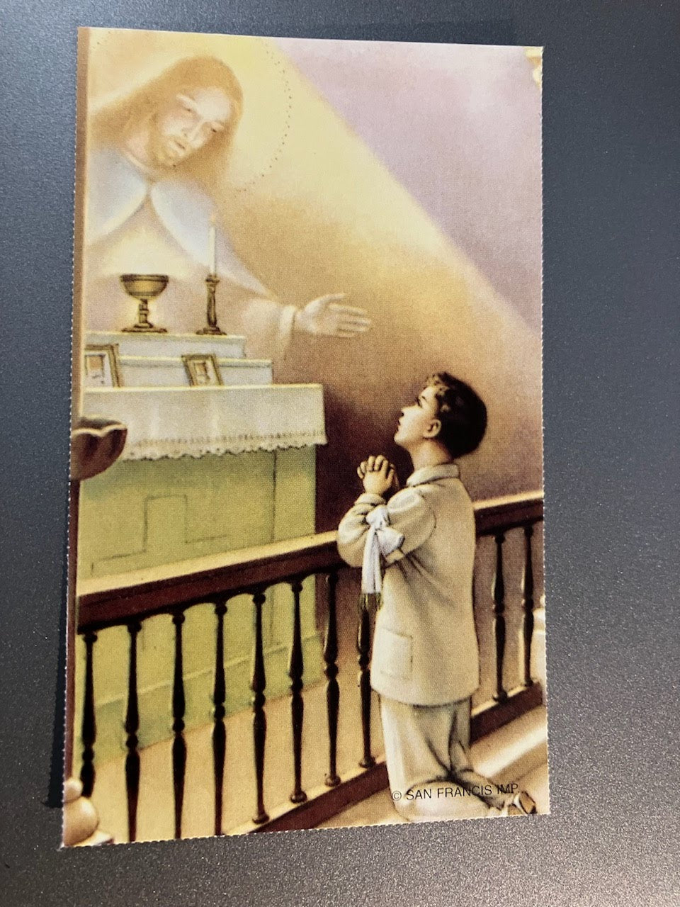 Jesus at the Altar First Communion Holy Card