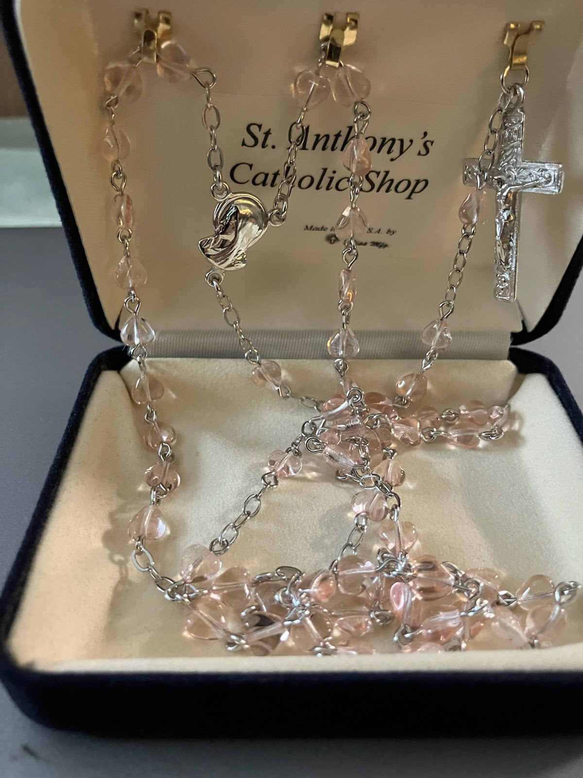 Pink Heart Rosary
