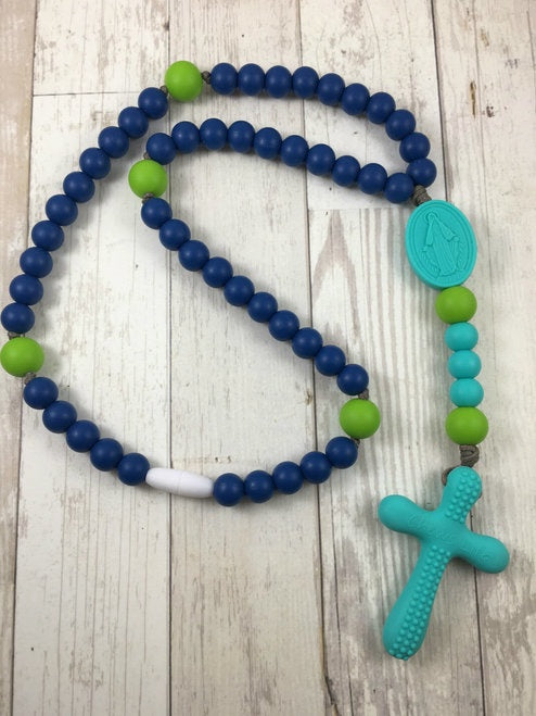Navy & Green Chews Life Soft Rosary