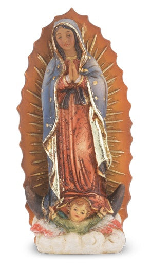 Our Lady of Guadalupe - 4" Statue with Holy Card