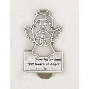 Glow in the Dark Visor Clip - Don't drive faster than your Guardian Angel can fly