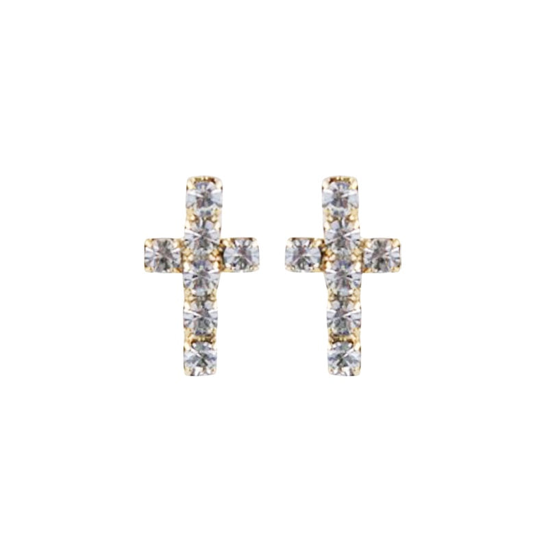 Austrian Crystal Cross Earrings